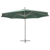vidaXL Hanging Garden Parasol 350 cm Green Aluminium Pole