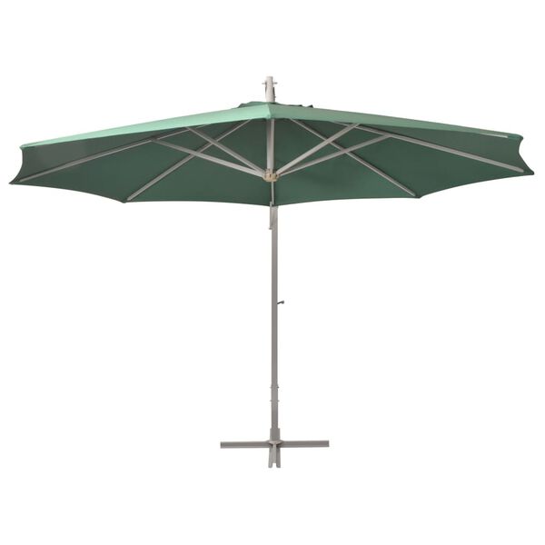 vidaXL Hanging Garden Parasol 350 cm Green Aluminium Pole