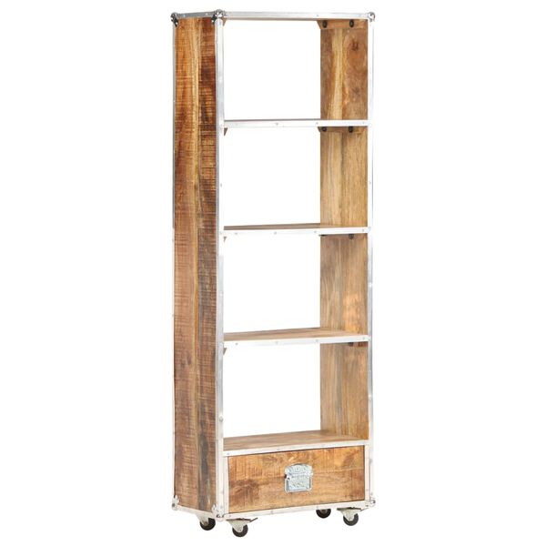 vidaXL Book Cabinet 56x28x163 cm Solid Rough Mango Wood