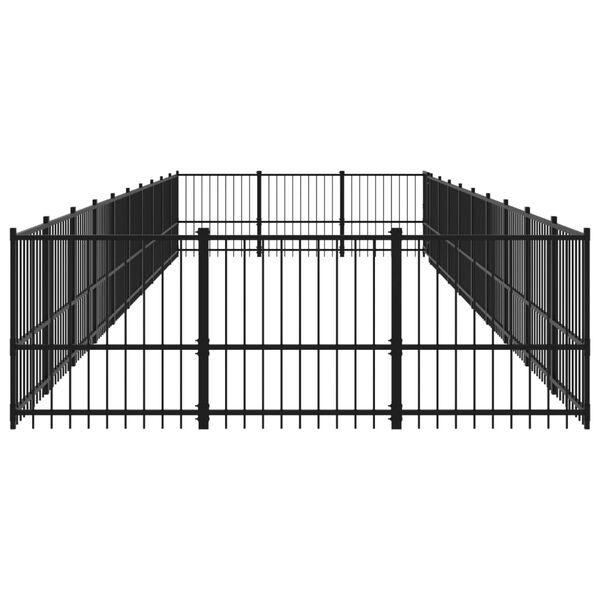 vidaXL Outdoor Dog Kennel Steel 28.23 m&sup2;