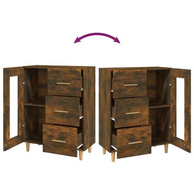 vidaXL Sideboard Smoked Oak 69,5x34x90 cm Engineered Wood
