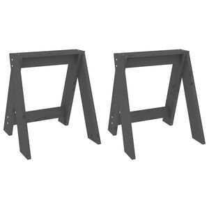 vidaXL Stools 2 pcs Grey 40x40x45 cm Solid Wood Pine