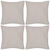 4 Beige Cushion Covers Cotton 40 x 40 cm