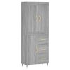 vidaXL Highboard Grey Sonoma 69.5x34x180 cm Engineered Wood
