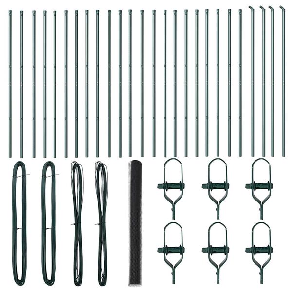 vidaXL Fence Post Grey 50 x 1.6 m (25 mm mesh) Steel and PVC