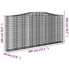 vidaXL Arched Gabion Baskets 2 pcs 400x30x180/200 cm Galvanised Iron