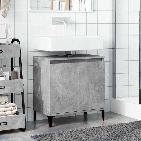vidaXL Sink Cabinet Concrete Grey 58x33x60 cm Engineered Wood