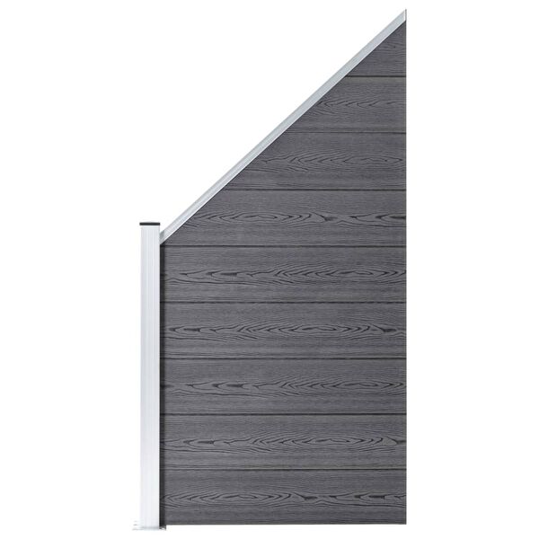 vidaXL WPC Fence Set 1 Square + 1 Slanted 273x186 cm Grey