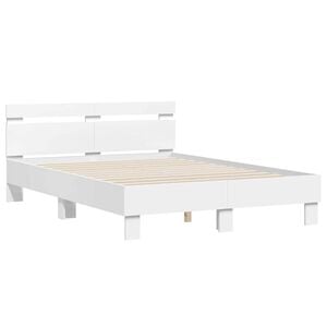 vidaXL Bed Frame with LED White 137 x 190 cm Engineered Wood