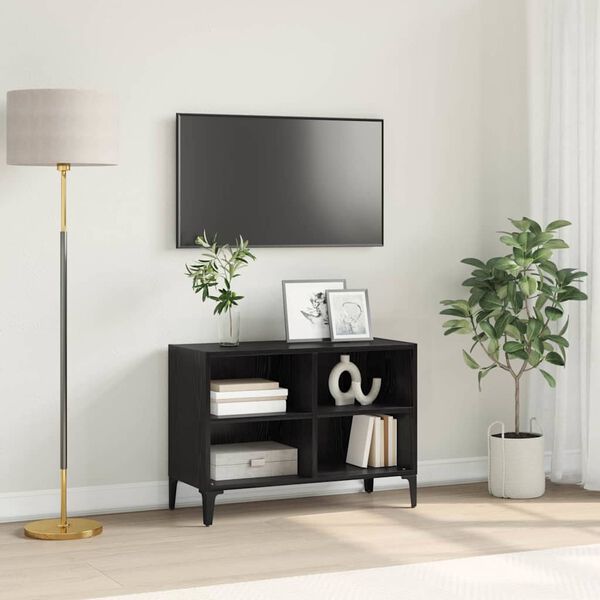 vidaXL TV Cabinet Set Black 69.5 x 30 x 50 cm Engineered Wood