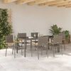 vidaXL Garden Dining Set 7 pcs Grey Poly Rattan