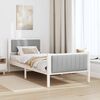 vidaXL Bed frame White and light grey 90 x 200 cm Solid pine wood