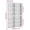 vidaXL Room Divider 4 Panels Brown Solid Wood Paulownia