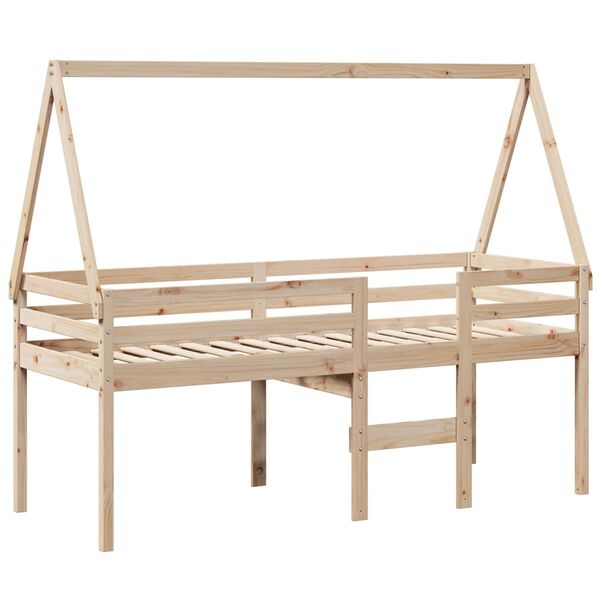 vidaXL High Sleeper Bed without Mattress 90x190 cm Single Solid Wood Pine