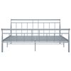 vidaXL Bed Frame without Mattress Grey Metal 180x200 cm Super King