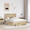 vidaXL Bed Frame with Drawer Sonoma Oak 140 x 200 cm Engineered Wood