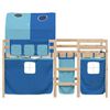 vidaXL Kids' Loft Bed with Tunnel without Mattress Blue 90x200 cm