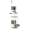 vidaXL Floor to Ceiling Cat Tree Light Grey 277-303 cm