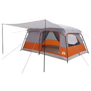 vidaXL Family Tent 14-Person Grey and Orange Polyester and Steel