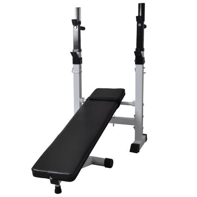 vidaXL Workout Bench with Weight Rack, Barbell and Dumbbell Set 90 kg