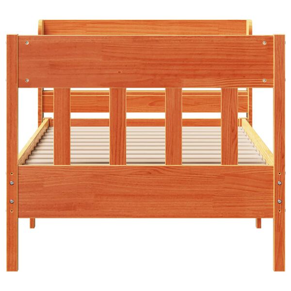 vidaXL Bed Frame without Mattress Wax Brown 90x200 cm Solid Wood Pine