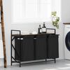 vidaXL Laundry Basket 3 Compartments with Shelf Smoked Oak