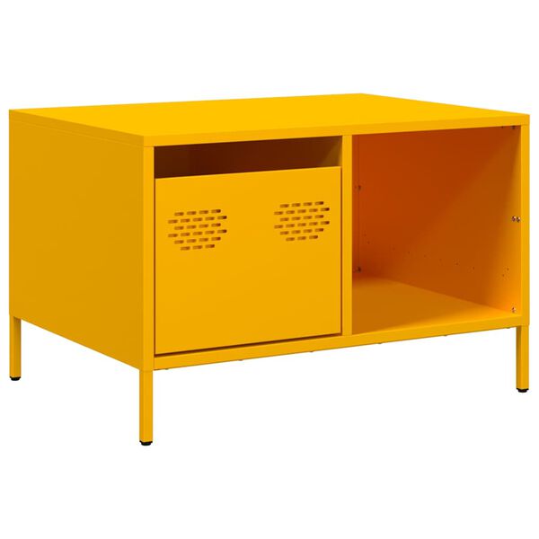 vidaXL Coffee Table Mustard Yellow 68.5x50x43.5 cm Cold-rolled Steel