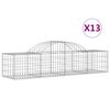 vidaXL Arched Gabion Baskets 13 pcs 200x50x40/60 cm Galvanised Iron