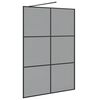 vidaXL Walk-in Shower Wall Black 140 x 195 cm Tempered Glass