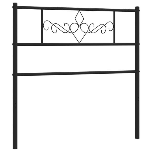 vidaXL Metal Replace Headboard Black 107 cm