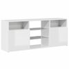 vidaXL TV Cabinet with LED Lights High Gloss White 120x30x50 cm