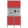 vidaXL Work Cabinet with Drawer 5 pcs Red Engineered Wood and Steel