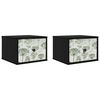 vidaXL Wall-mounted Bedside Cabinet GOTHA 2 pcs Black Oak