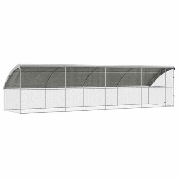 vidaXL Chicken Cage 4 pcs Silver 800 x 200 x 198.5 cm Galvanised Steel