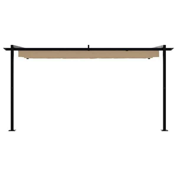 vidaXL Wall Mounted Gazebo Taupe Steel