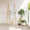 vidaXL Double Towel Ladder with 5 Rungs Bamboo 50x160 cm