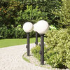 vidaXL Bollard Lights with Sensor&Outlet 3 pcs 80 cm Black IP44