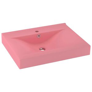 vidaXL Luxury Basin with Faucet Hole Matt Pink 60x46 cm Ceramic