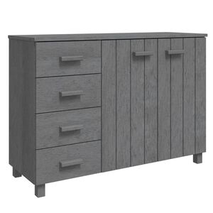vidaXL Sideboard "HAMAR" Dark Grey 113x40x80 cm Solid Wood Pine
