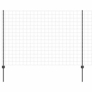 vidaXL Welded Wire Fence 10 x 1.6 m (W x H) PVC-Coated Steel Grey Mesh