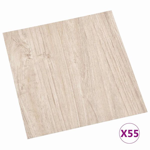 vidaXL Flooring Planks 55 pcs Light Brown 5.11 m&sup2; PVC