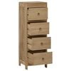 vidaXL Chest of Drawers 30x30x90 cm Solid Wood Teak