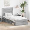 vidaXL Bed Frame with Drawer Grey Sonoma 75 x 190 cm Solid Pine Wood