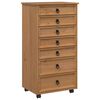 vidaXL Rolling Cabinet with Drawers CORONA Honey Brown