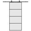 vidaXL Sliding Door with Hardware Set Black 90x205 cm ESG Glass