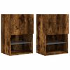 vidaXL TV Cabinets with LED Lights 2 pcs Smoked Oak 40.5x30x60 cm