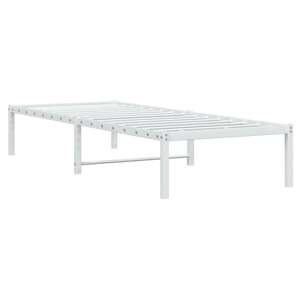 vidaXL Metal Bed Frame without Mattress White 75x190cm