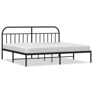 vidaXL Bed Frame | Black | Powder-Coated Steel | 200x200cm | Bed Frame