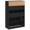 vidaXL Shoe Cabinet with 2 Flip-Drawers Black 80x34x116 cm