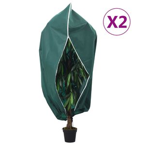 vidaXL Plant Fleece Covers with Zip 2 pcs 70 g/m&sup2; 2,36x2 m